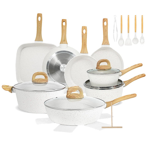 Conjunto EWFEN de ollas y sartenes cerámicas para cocción saludable en inducción