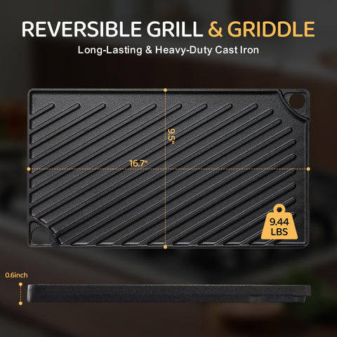 EWFEN plancha con lado con crestas para asar carnes y verduras a la parrilla.