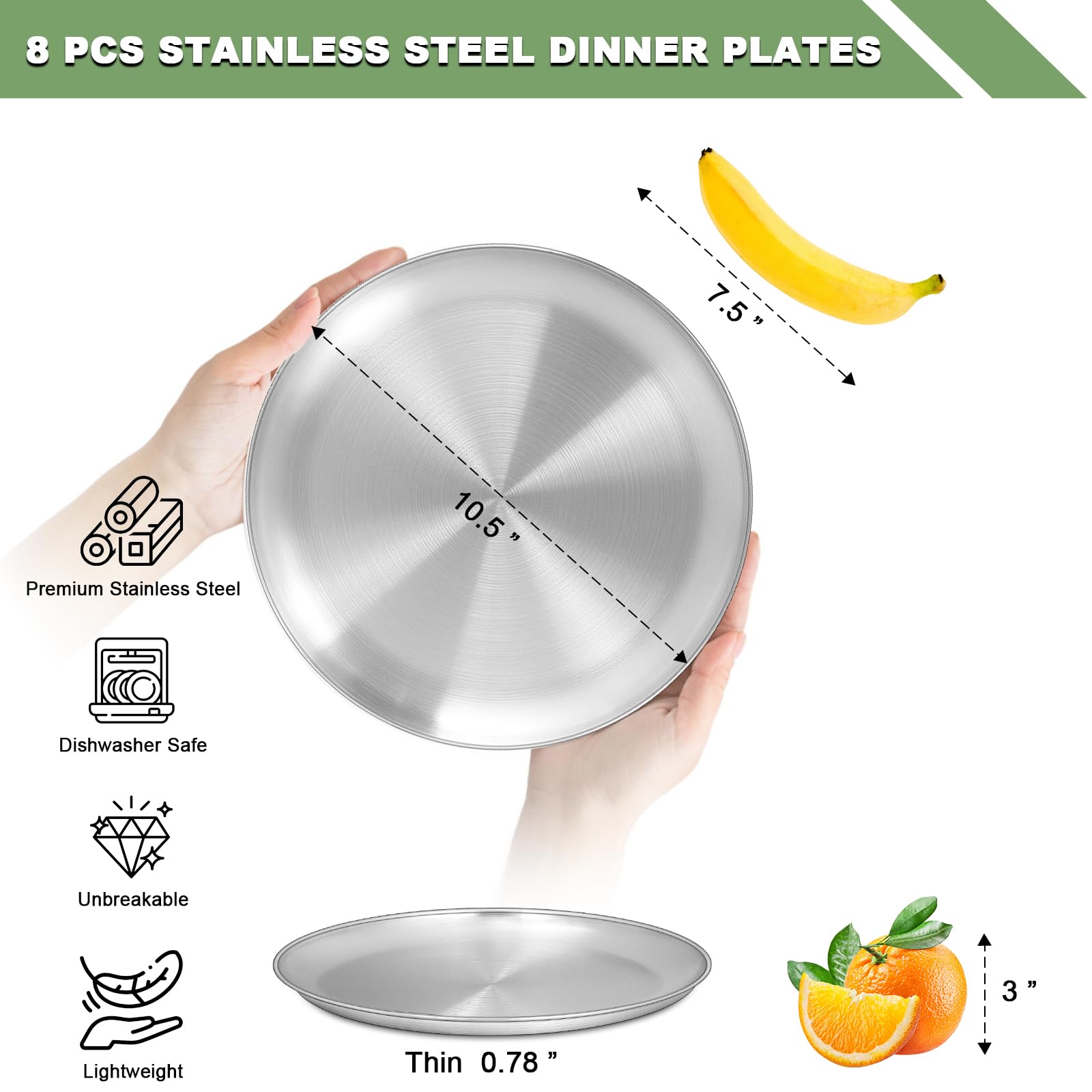 Platos EWFEN ligeros de 10 pulgadas, fáciles de transportar para camping.
