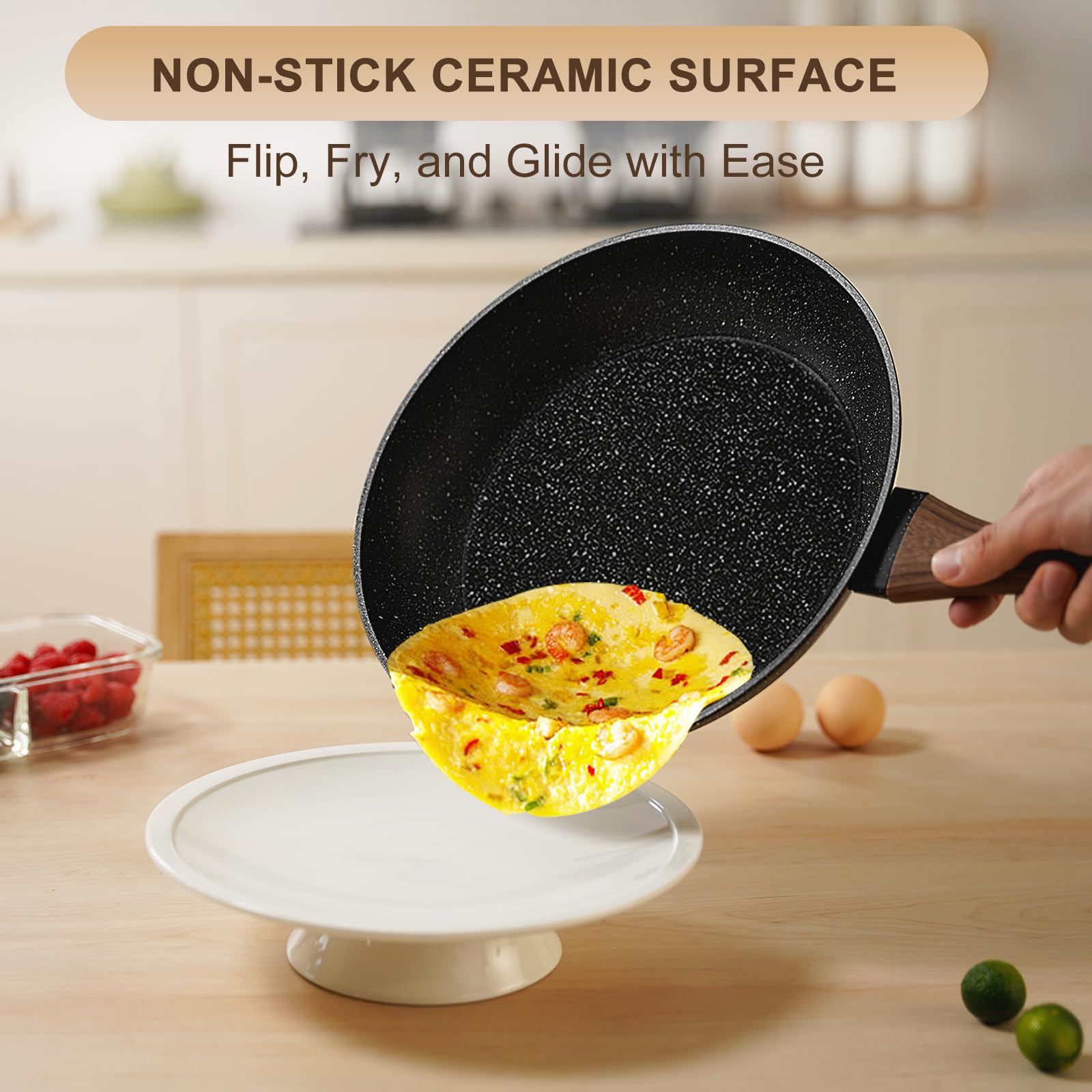 Sartén crepé EWFEN 9,5 pulgadas con espátula