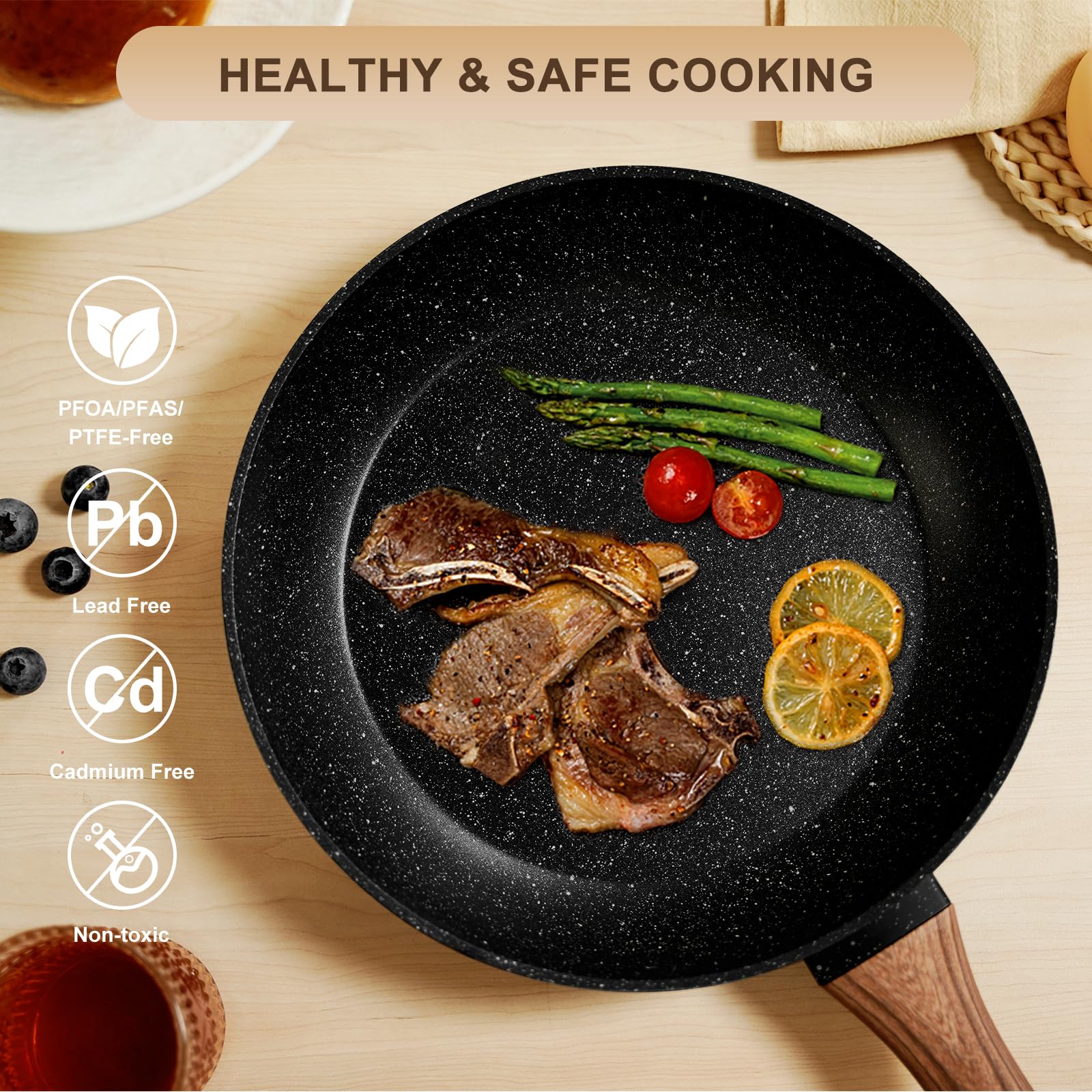 Sartén parrilla EWFEN de 11 pulgadas para sellar sabores
