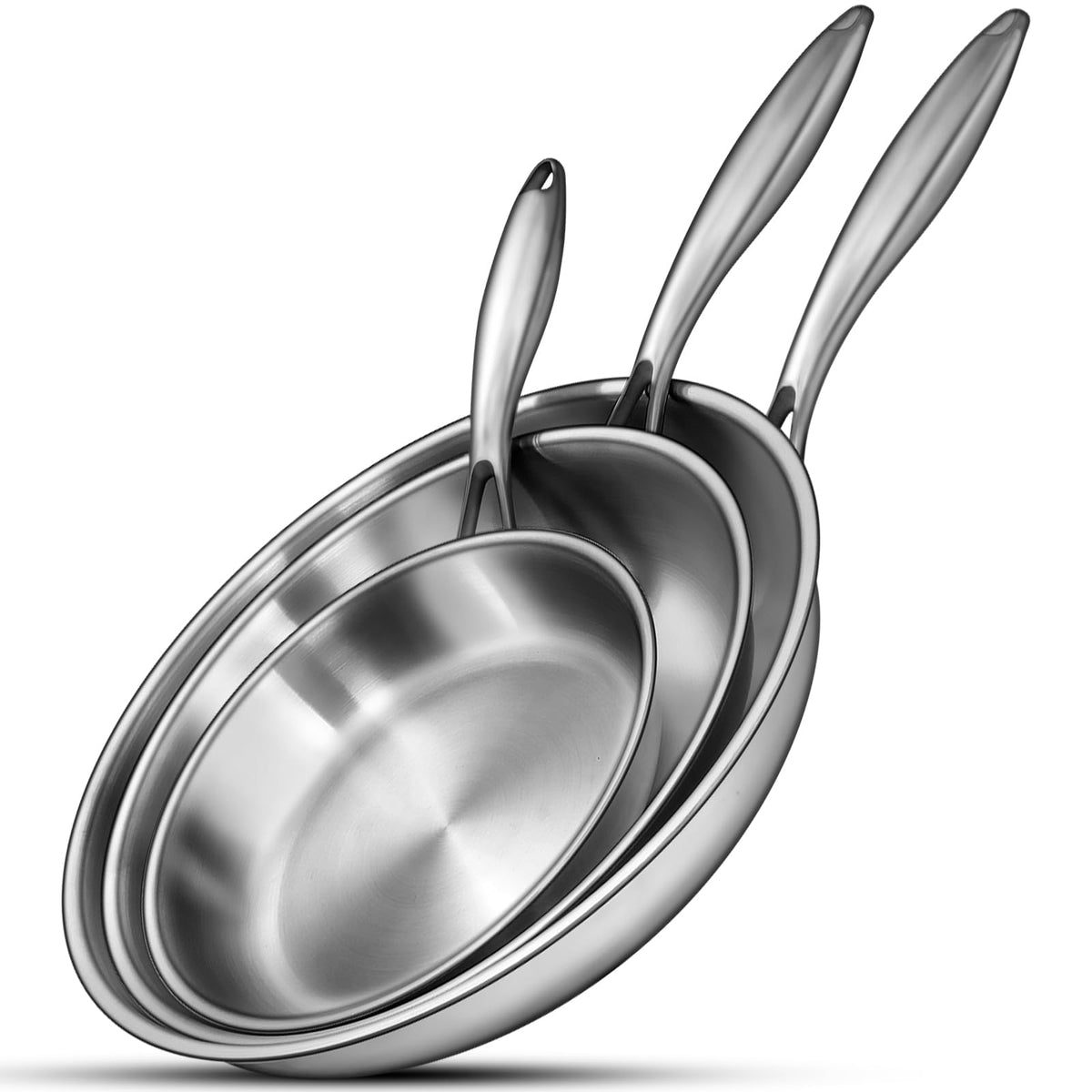 Sartén EWFEN de triple capa con interior de acero 304 para cocinar seguro y fácil de limpiar.
