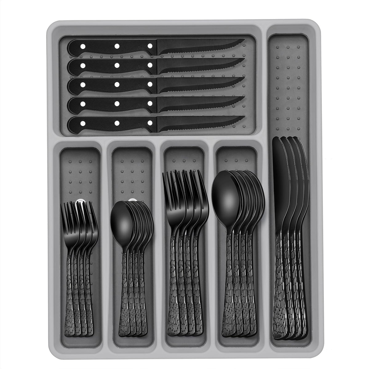 Conjunto EWFEN negro 49 piezas con organizador para cajón, orden y estilo