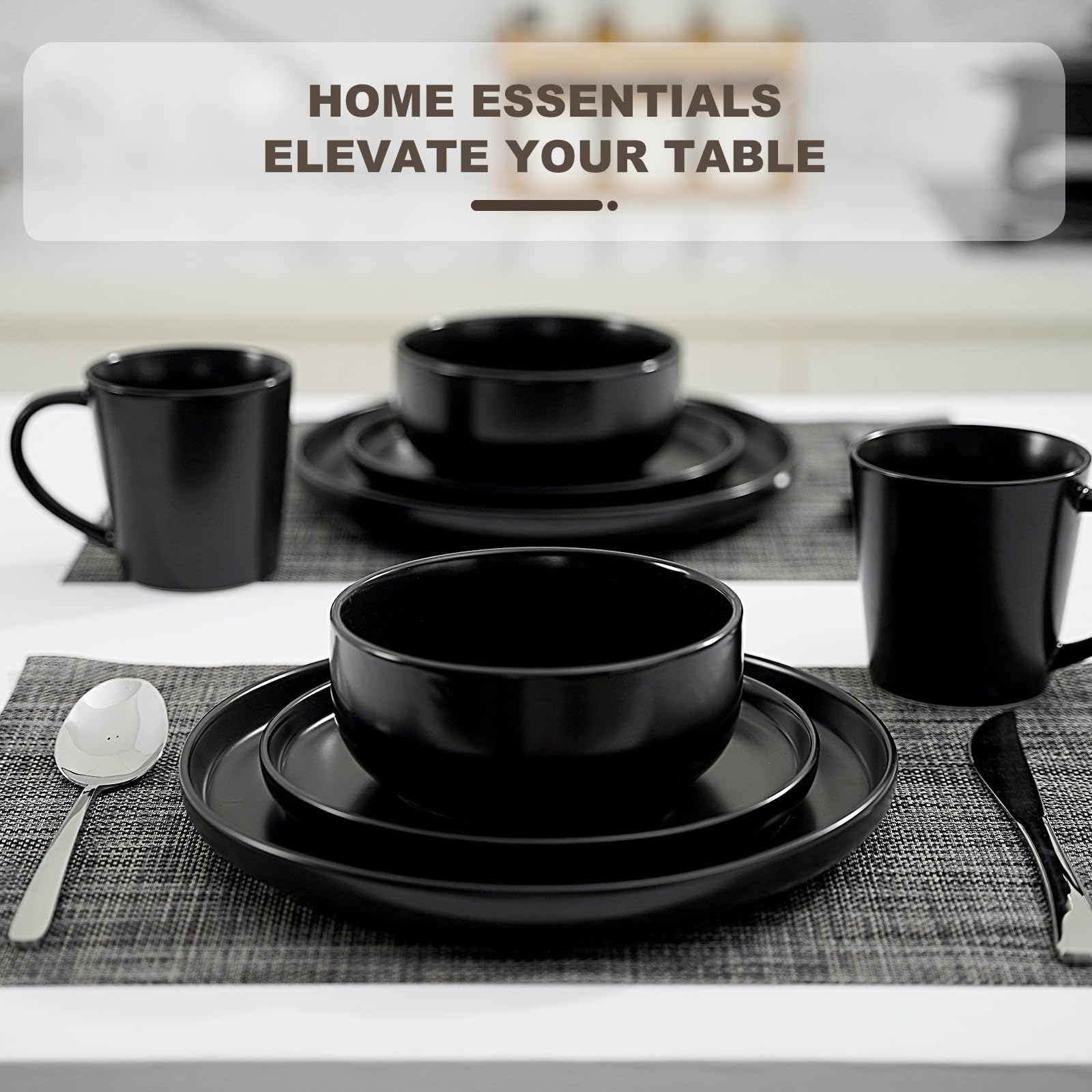 Taza ergonómica EWFEN de 13 oz en negro para bebidas diarias.
