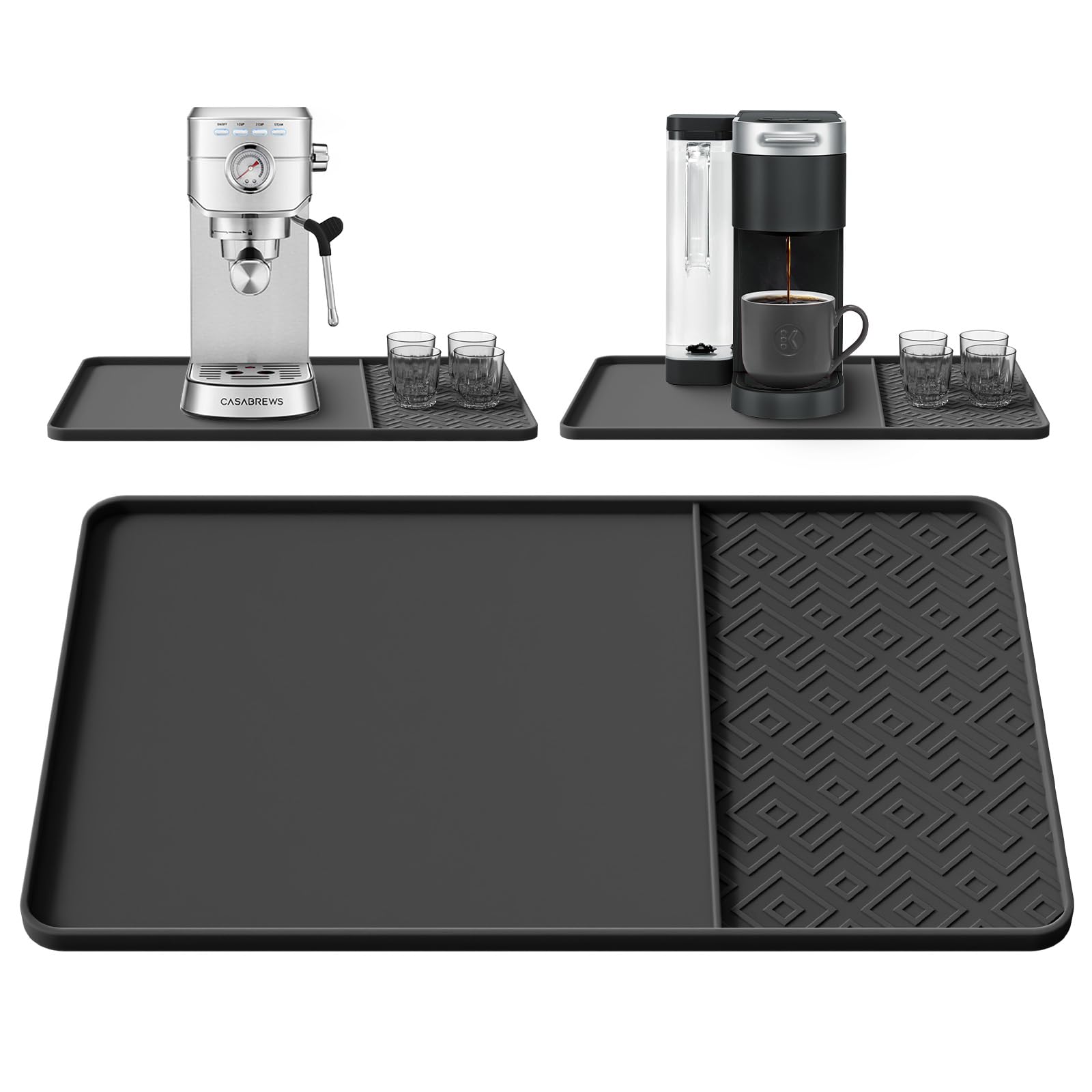 Almohadilla EWX de silicona para café con bordes elevados protege la encimera
