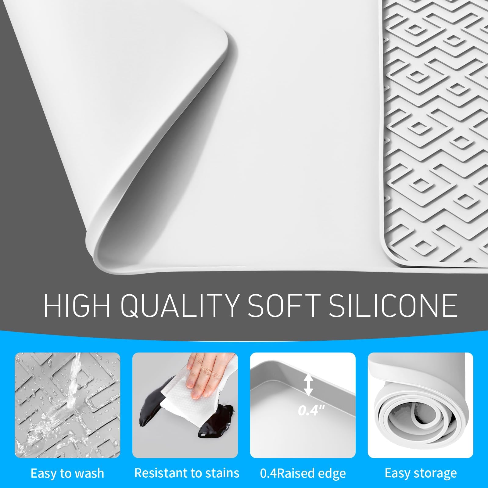 EWX alfombrilla de silicona 24x16: protección de encimeras frente a calor y manchas
