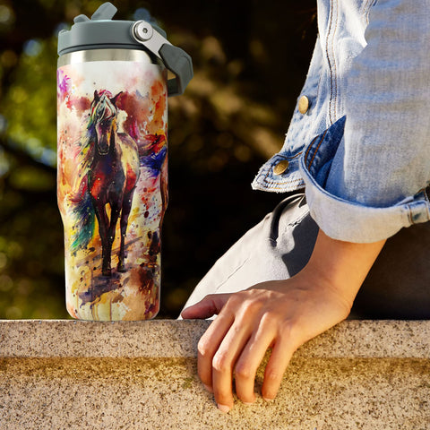 Exacmos caballo 30oz tapa sin BPA para una experiencia limpia