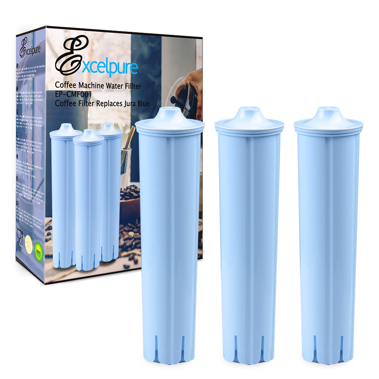 EXCELPURE filtro de agua para Jura 67007 mejora sabor y reduce cloro.