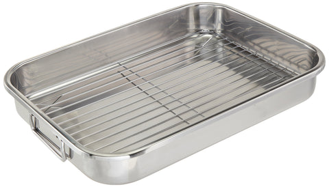 EXCELSTEEL 594: bandeja de asar exterior espejado para cocinar y presentar con elegancia