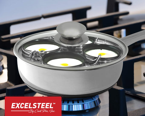 EXCELSTEEL tapa-vidrio-ventilada facilita observar la cocción y evita salpicaduras.