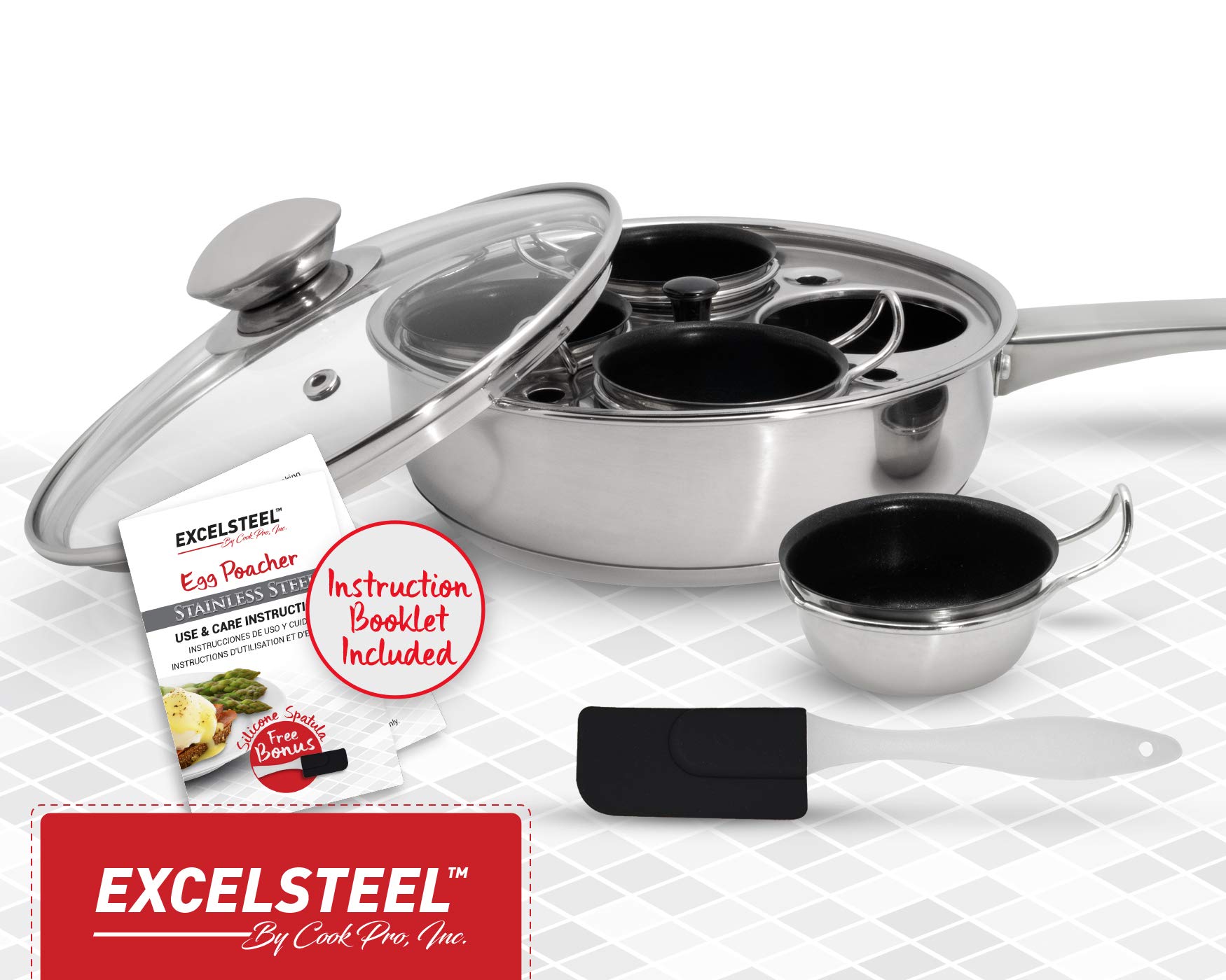 EXCELSTEEL mango-frio mantiene la mano segura al cocinar.