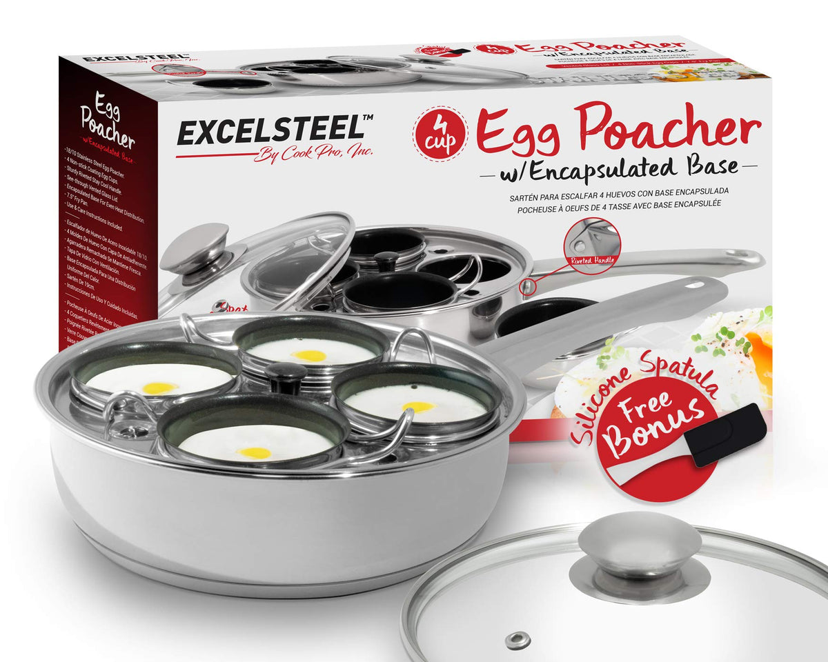EXCELSTEEL pochero-huevos-4-tazas facilita un brunch fácil y uniforme.