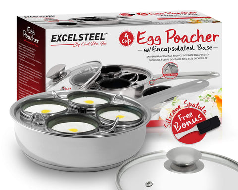 EXCELSTEEL pochero-huevos-4-tazas facilita un brunch fácil y uniforme.