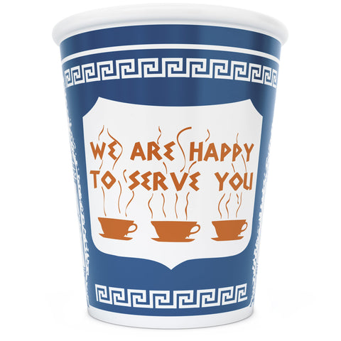 ExceptionLab taza cerámica NYC con diseño griego antora, ideal para uso diario.