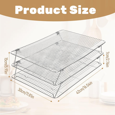 Exclaith conjunto de rejillas para hornear, ahorro de espacio en la cocina