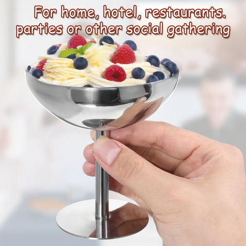 Exclaith copa postre acero inoxidable, diseño elegante para presentaciones formales.