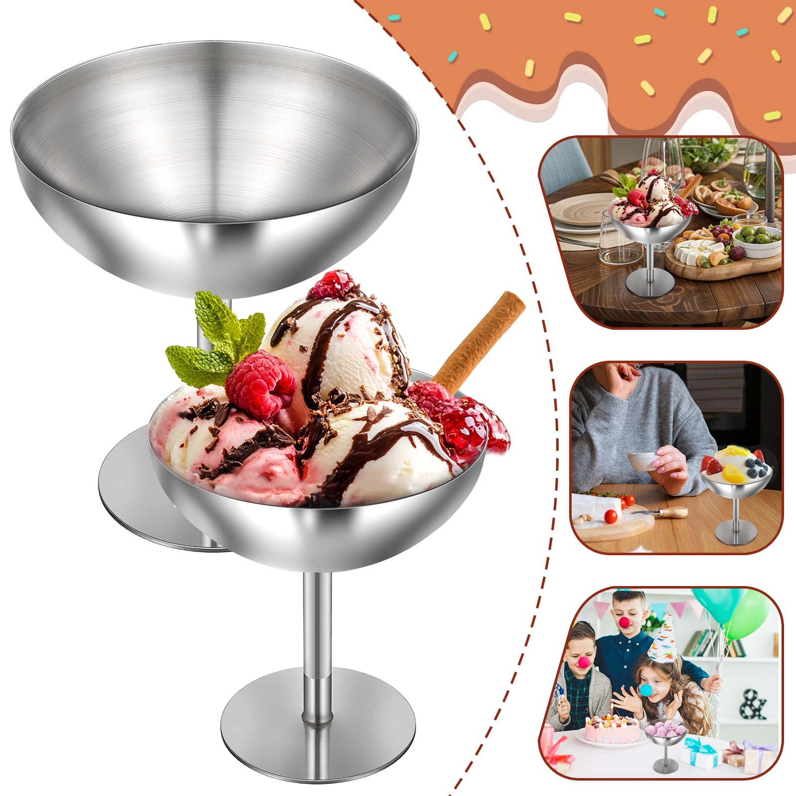Exclaith taza postre acero inoxidable, regalo ideal para amantes de la cocina.