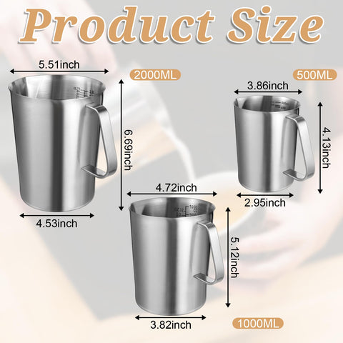 Exclaith tazas medidoras de 1000 ml y 32 oz para uso profesional en cocina