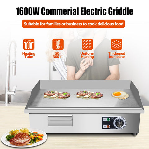ExGizmo plancha, placa de hierro fundido para dorar y sellar alimentos rápidamente.