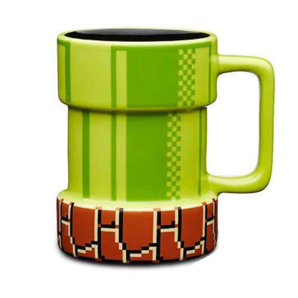 EXIGENT Taza para jugadores con diseño tipo tubería: cerámica resistente y 15 onzas para café.