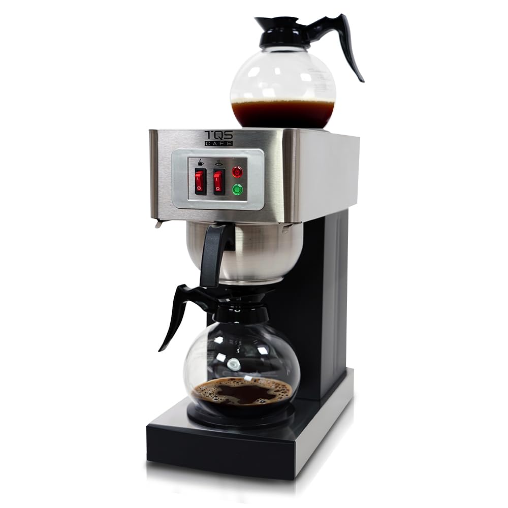 Existing Beauty cafetera comercial de doble carga en acero inoxidable para servicio continuo en oficina