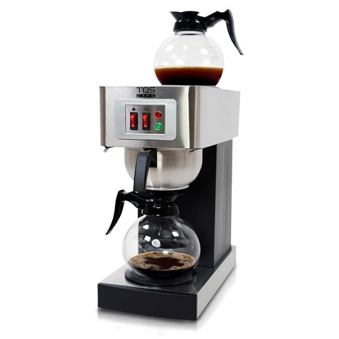 Existing Beauty cafetera comercial de doble carga en acero inoxidable para servicio continuo en oficina
