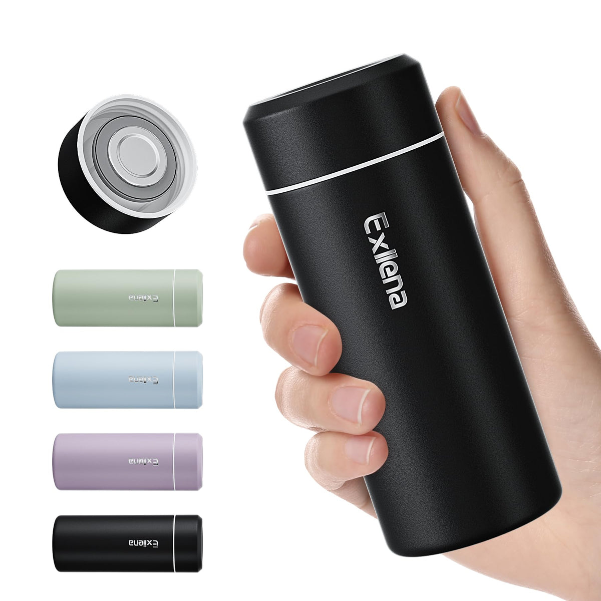 Exllena botella-8oz con diseño-compacto, ideal para bolso diario.