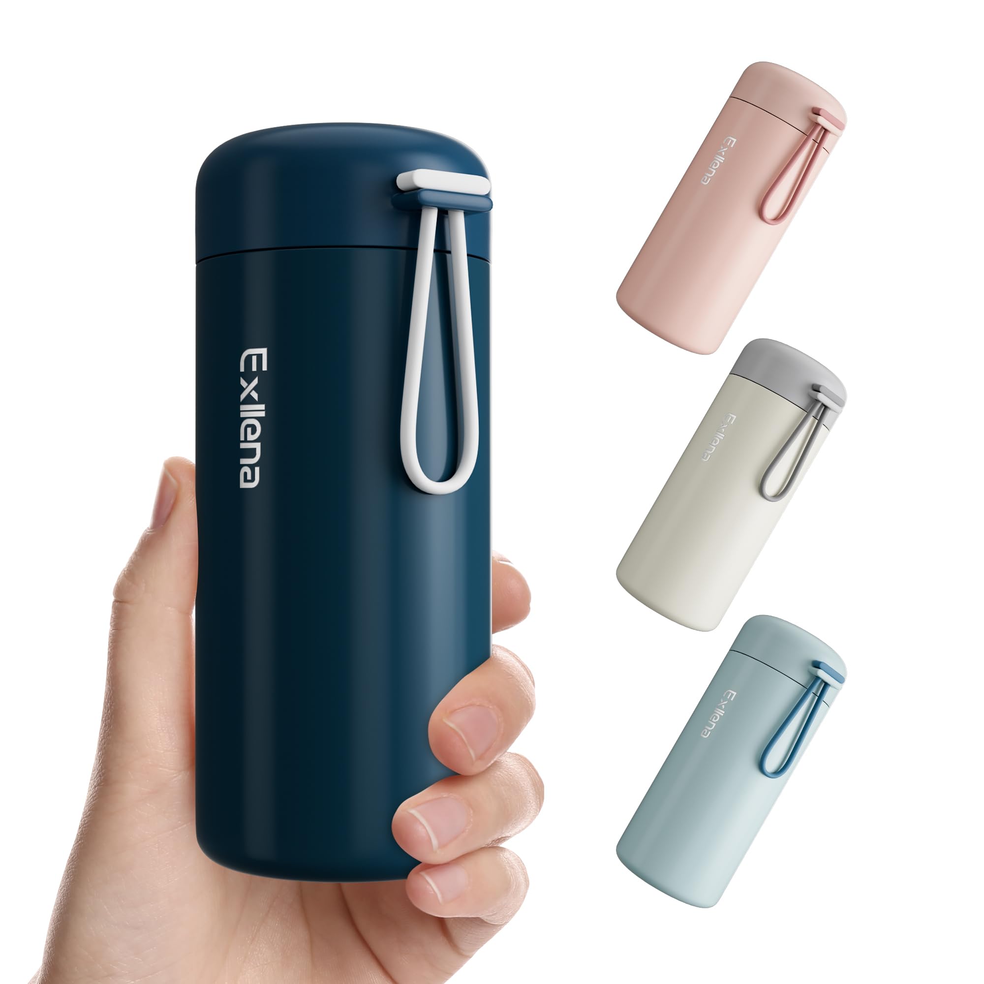Exllena botella de agua 10oz compacto con asa, ideal para la mochila.