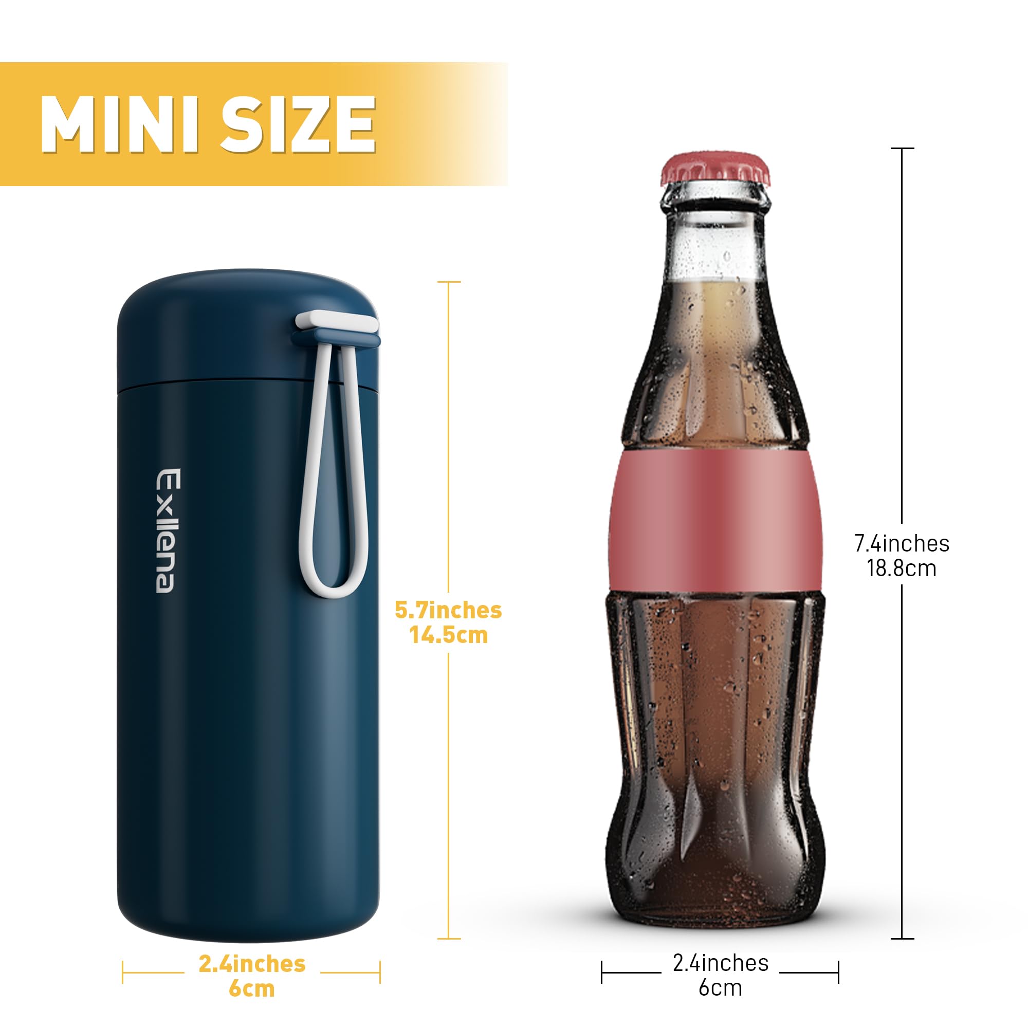 Exllena botella 10oz con tapa a prueba de fugas para bolso.