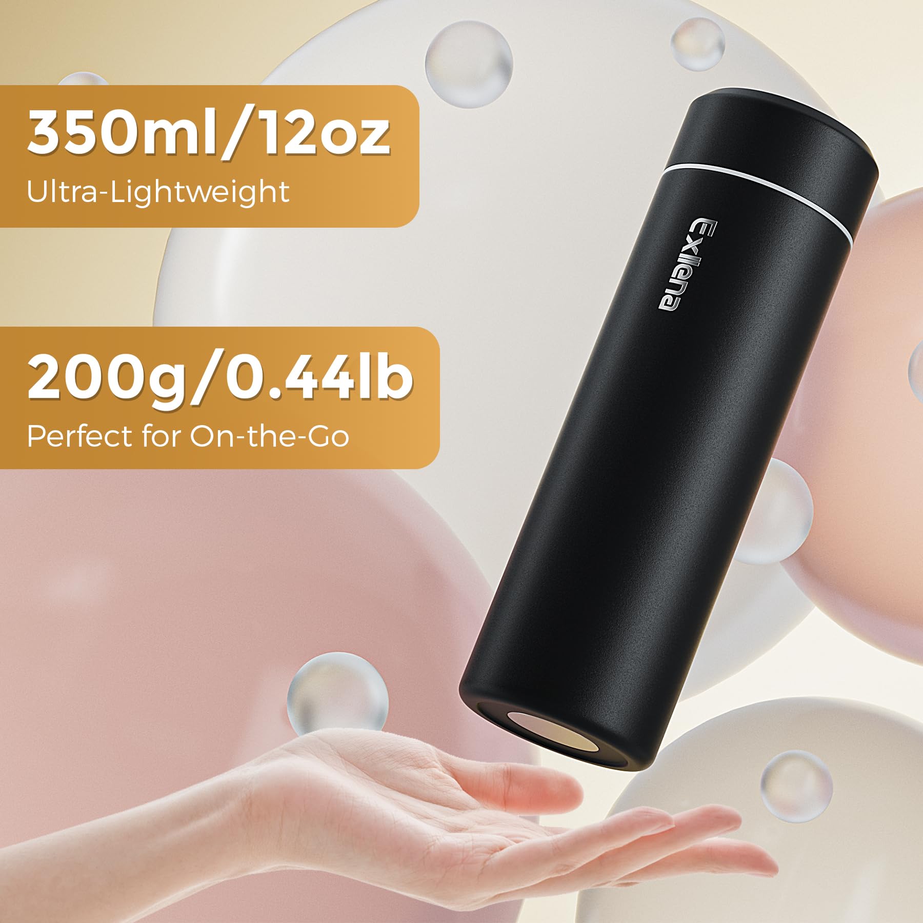Exllena botella termica con tapa de acero inoxidable, duradera y confiable.