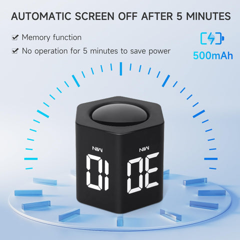 Exlliy temporizador cubo con carga USB-C, evita pilas desechables