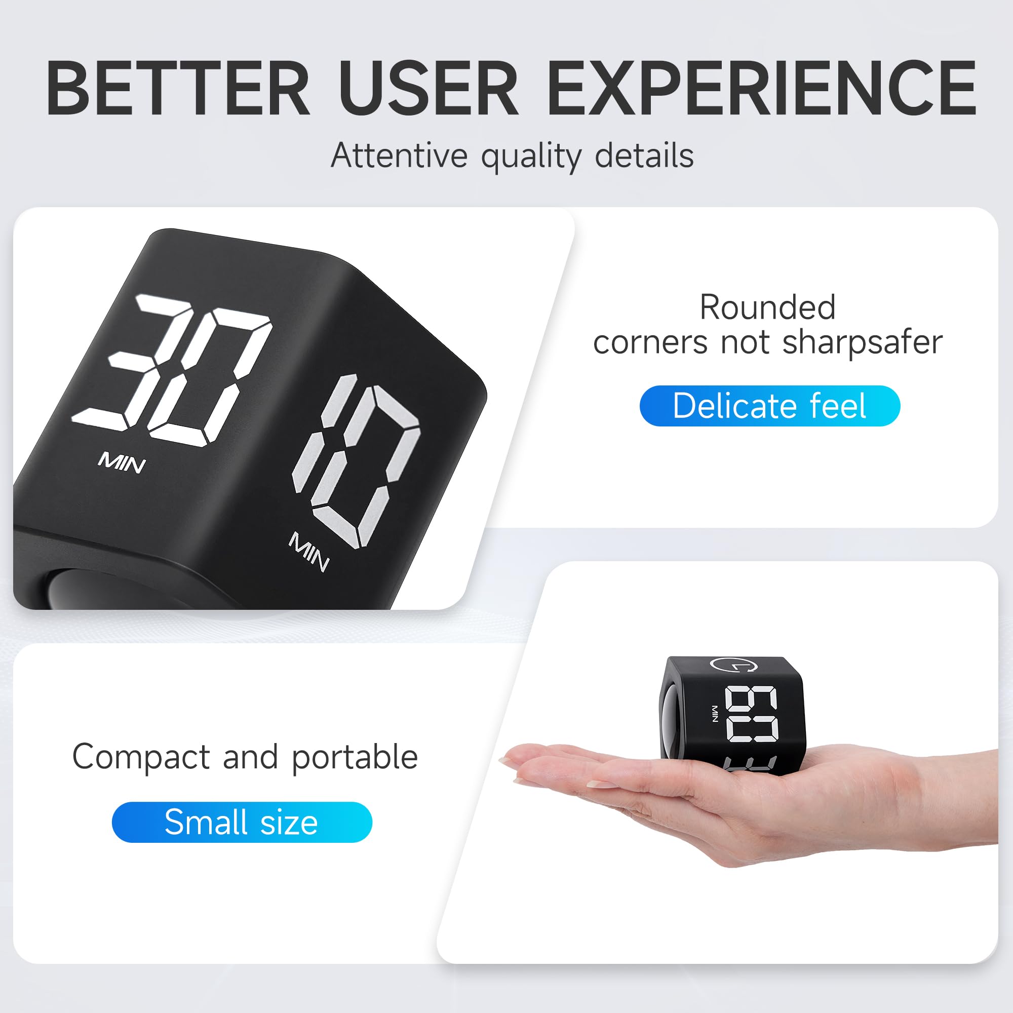 Exlliy temporizador cubo compacto, cómodo de llevar en bolso o bolsillo