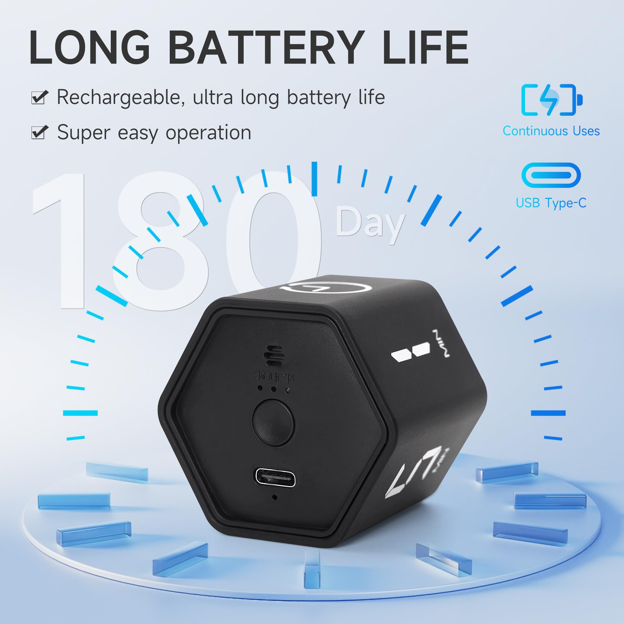 Exlliy temporizador cubo con modos de sonido, ideal para oficina silenciosa