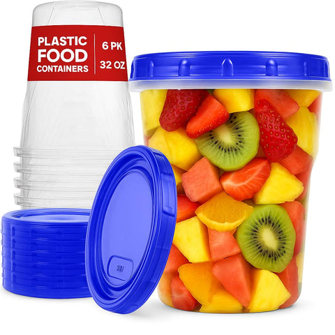 Conjunto de contenedores Deli XpressPak 32 onzas, 6 unidades, para porciones y sobras.