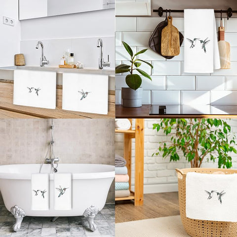 Exqcom toallas decorativas con colibríes, ideal para añadir color a cocina o baño