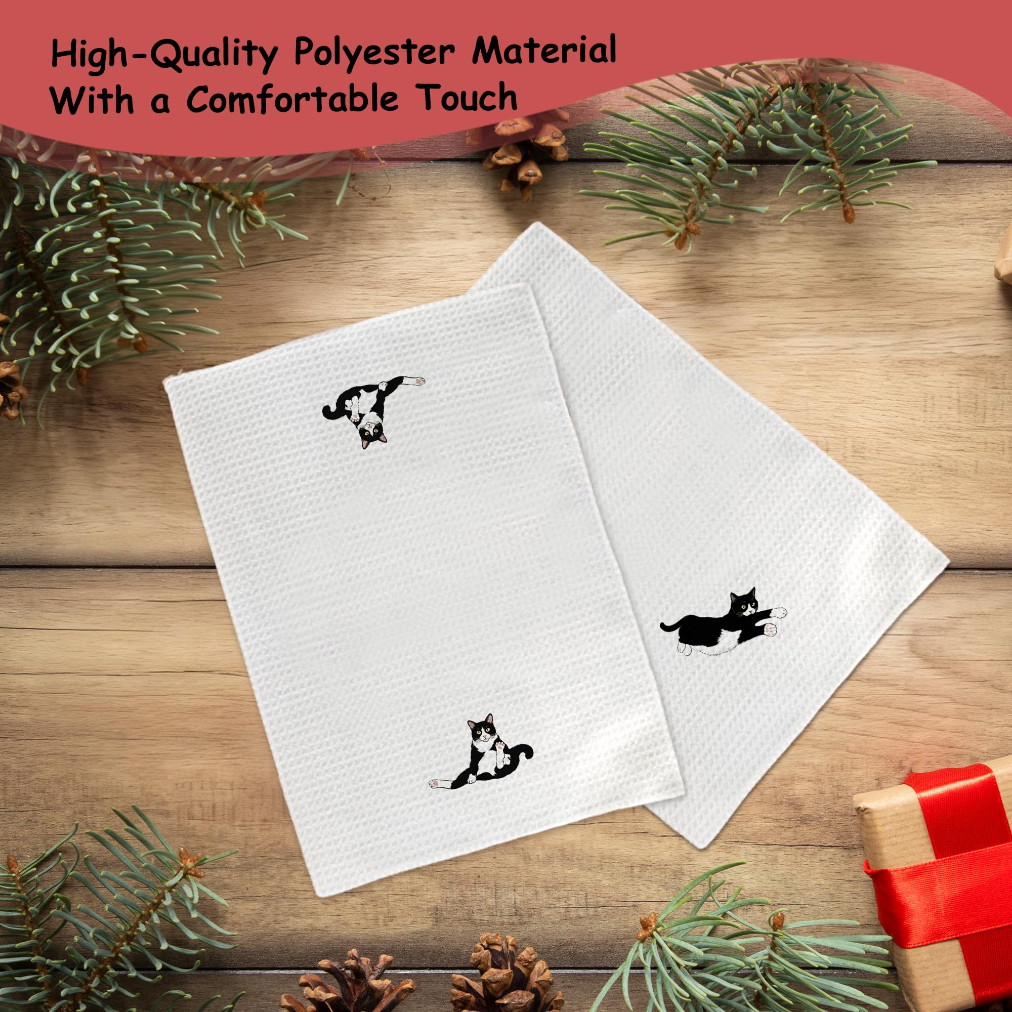 Exqcom toallas cocina gato tuxedo, regalo práctico para casa.