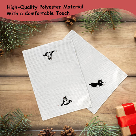 Exqcom toallas cocina gato tuxedo, regalo práctico para casa.