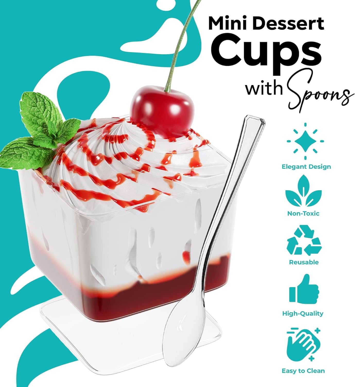 Exquisite copas para catering y fiestas, fáciles de servir