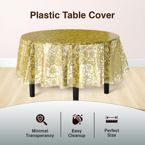 Mantel desechable Exquisite encaje dorado para limpieza rápida después del evento