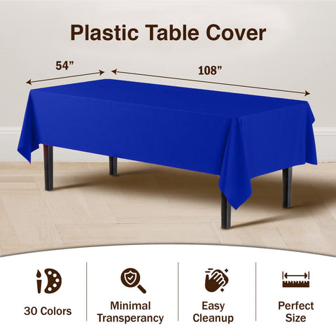 Mantel Exquisite azul oscuro desechable, práctica para la limpieza tras el evento.