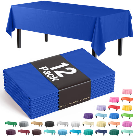 Mantel plástico Exquisite azul oscuro rectangular, 54x108, cubre la mesa para eventos.