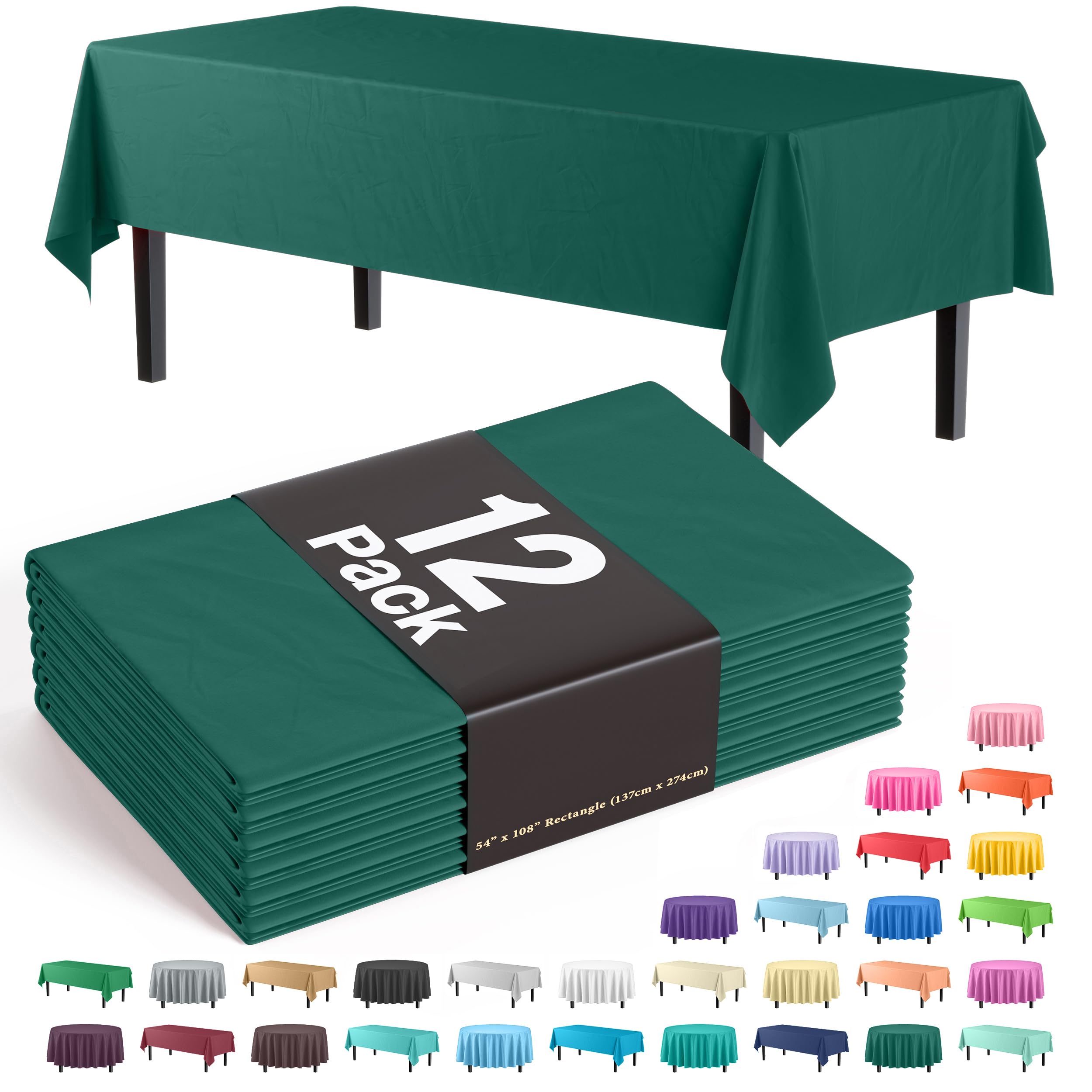 Exquisite mantel plástico rectángulo 54x108 verde oscuro protege la mesa en eventos