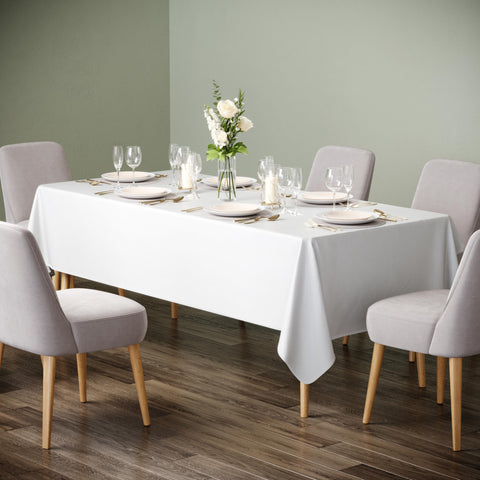 Diseño elegante en blanco de Exquisite 54x108 para mesas modernas.