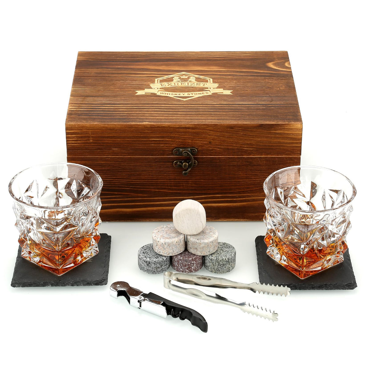 EXREIZST Piedras whiskey granito natural, para enfriar sin diluir
