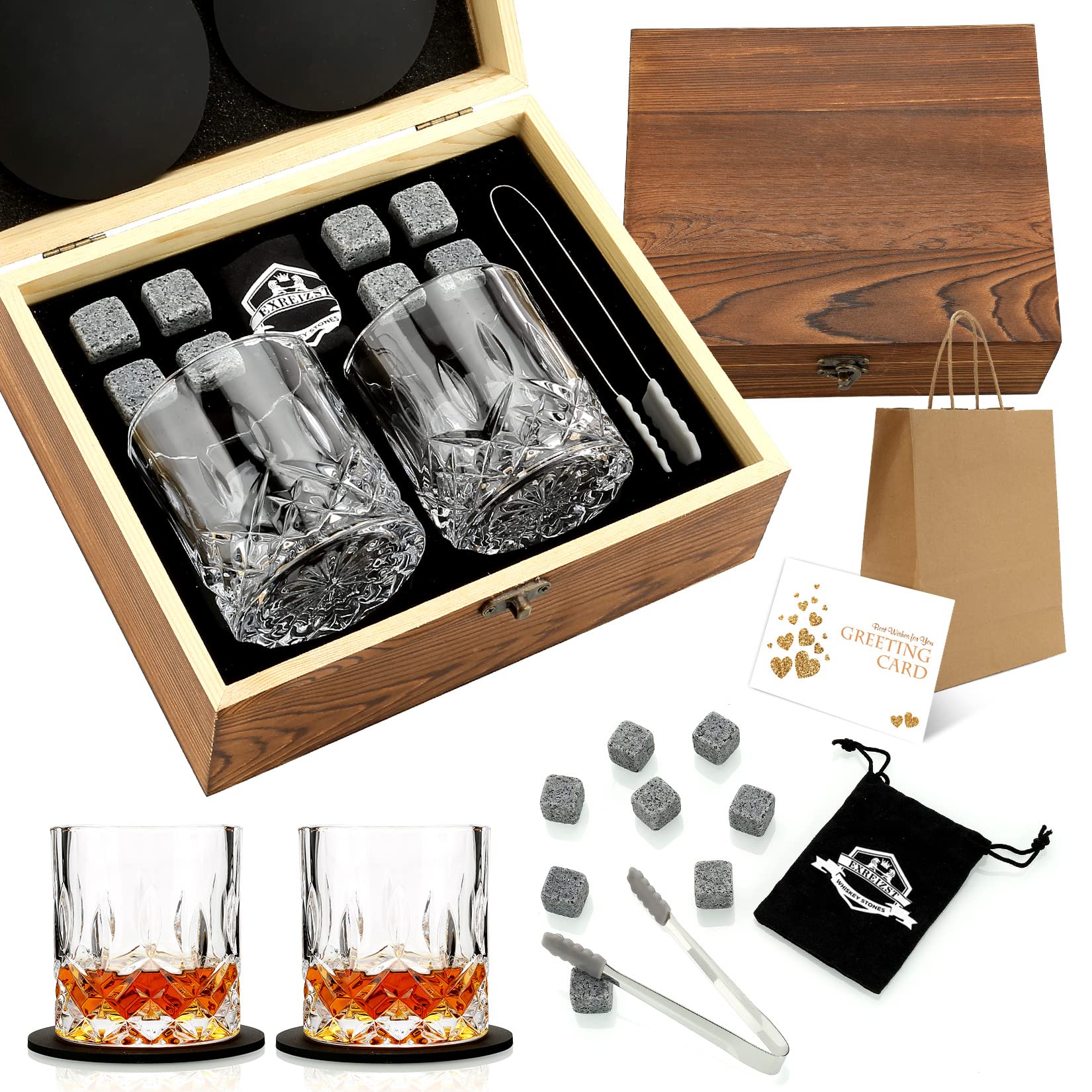 EXREIZST piedras whisky de granito para enfriamiento rápido.