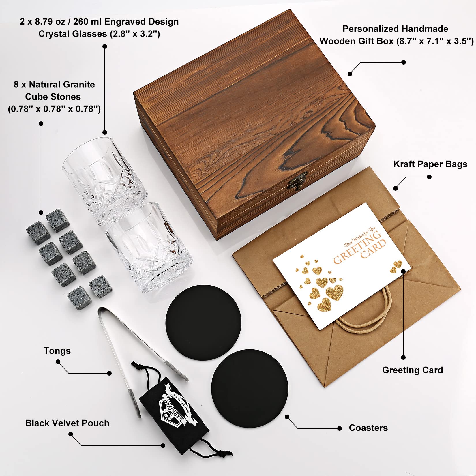 EXREIZST vasos de cristal para whisky con toque elegante.