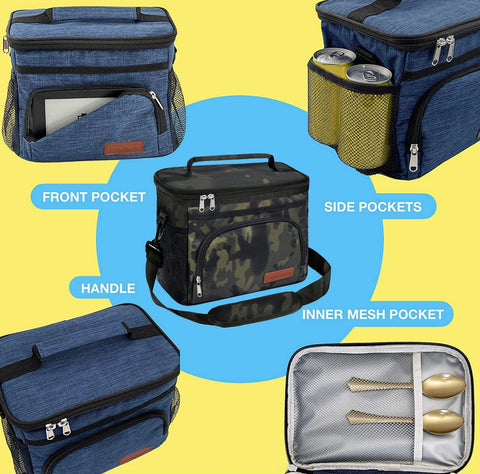 Bolsa de almuerzo ExtraCharm correa ajustable para llevar cómodamente.