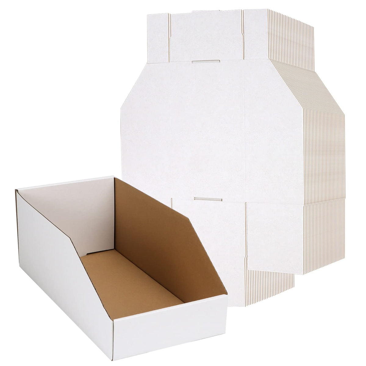 EXYGLO Cajas de cartón 12x6x4.5 pulgadas, optimizan estantes y almacenamiento.