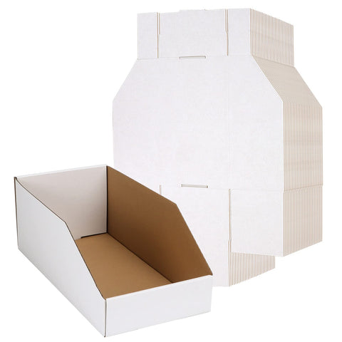 EXYGLO Cajas de cartón 12x6x4.5 pulgadas, optimizan estantes y almacenamiento.