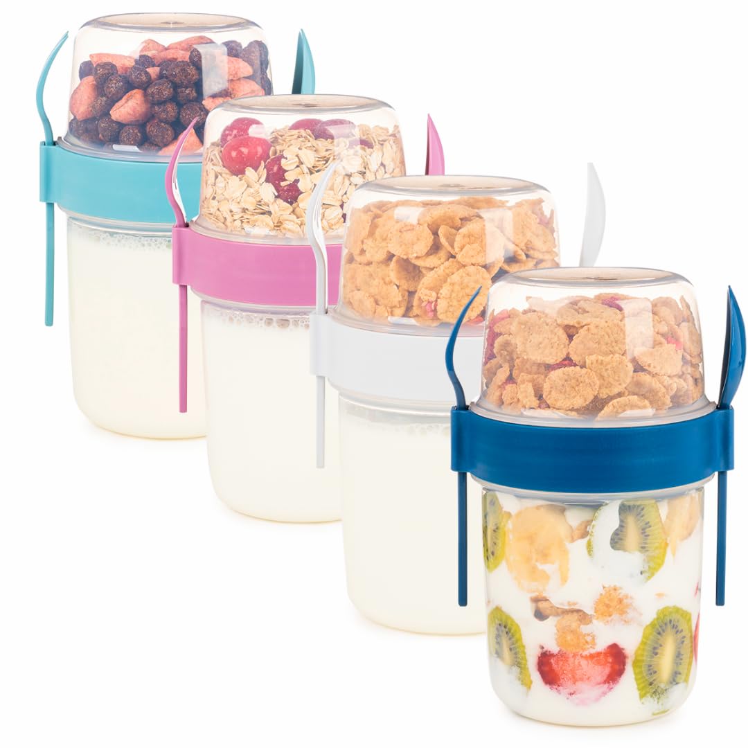 Copa EYNEL 22 oz con tapa dividida para cereal y leche